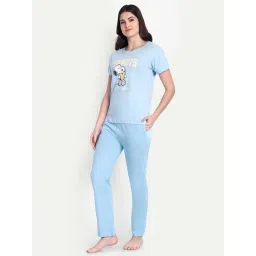 Bedtime Story Blue Half Sleeves T-Shirt with Pyjama image 2