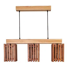 symplify Elegant Beige Solid Wood Cluster Hanging Light image 2