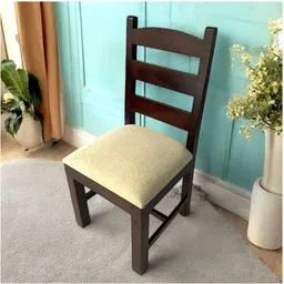 ikiriya Newport Solid Wood Dining Chair set of 1 in Dark Walnut Finish image 1