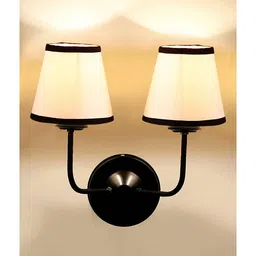 devansh Ash Dual White & Black cotton Wall mounted Lamp Iron Base image 2