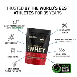 optimum nutrition on Optimum Nutrition (ON) Gold Standard 100% Whey Protein Powder (Vanilla Ice Cream), for Muscle Support & Recovery, Vegetarian - Primary Source Whey Isolate image 3