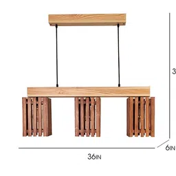 symplify Elegant Beige Solid Wood Cluster Hanging Light image 3