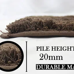 luxe home international Coffee Solids Microfiber Bath Mat - Set of 1 image 4