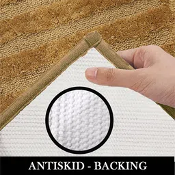 luxe home international Gold Solids Microfiber Bath Mat - Set of 1 image 5