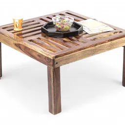 ikiriya Sydney Square Solid Wood Coffee Table in Teak Finish image 4