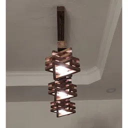 symplify Star Brown Solid Wood Cluster Hanging Light image 5