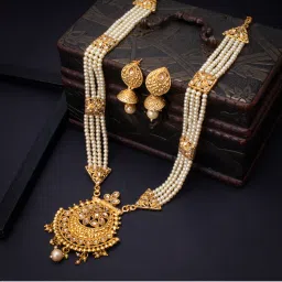 Sukkhi Luxurious LCT Gold Plated Wedding Jewellery Pearl Long Haram Necklace Set For Women (N83780)-image-19