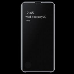 SAMSUNG Clear View Plastic Flip Cover for Galaxy S10e (Scratch Resistant, Black)-picture-42