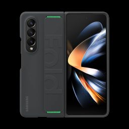 SAMSUNG Silicone Back Cover for SAMSUNG Galaxy Z Fold4 (Carrying with Strap, Black)-picture-6