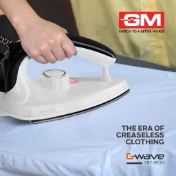 GM Wave 1000 Watts Dry Iron (Aerodynamic Design, 45DIWV105BKPLFT, Black) image 4