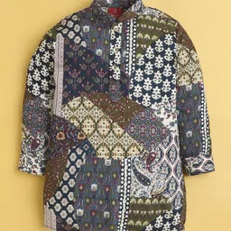 BAESD Boys Ethnic Motifs Printed Regular Kurta with Churidar image 5