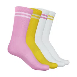 TalkingSox Unisex Pack Of 4 Striped Bamboo Calf Length Socks-picture-35