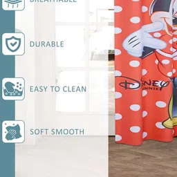 Aura Red & White 4 Pieces Quirky Long Door Curtains image 2