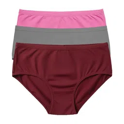 FiveFlag Pack Of 3 Combed Cotton Mid-Rise Hipster Briefs-picture-30