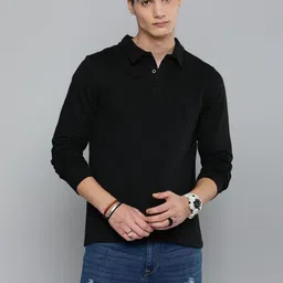 Moda Rapido Men Solid Polo Collar Cotton T-shirt-picture-27