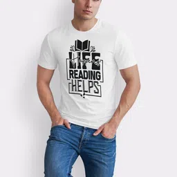 Seekbuylove Typography Printed Short Sleeves Bio Finish Cotton T-shirt image 2