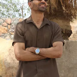 KRAFT INDIA Standard Textured Casual Cuban Collar Shirt image 4