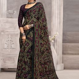 Panzora Bandhani Poly Chiffon Bandhani Saree-picture-7
