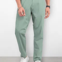 The Roadster Life Co. Men Relaxed Fit Cotton Pleated Trousers-image-17