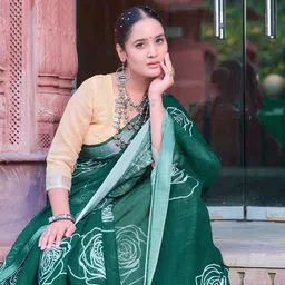 Moda Rapido Floral Zari Saree image 4