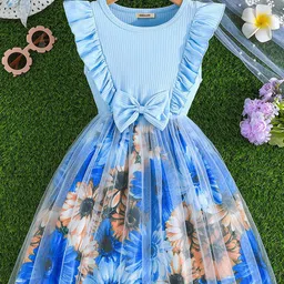 INCLUD Girls Floral Printed Fit & Flare Above Knee Dress-picture-31