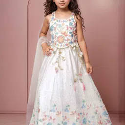 Lagorii Girls Embroidered Sequinned Ready to Wear Lehenga & Blouse With Dupatta-picture-27