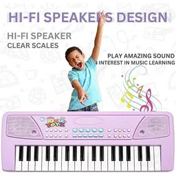 KING TOYZ Kids Piano Mic 37 Keys, 8 Rhythms, 8 Tones & 6 Demo Songs Electronic Musical Toy image 3