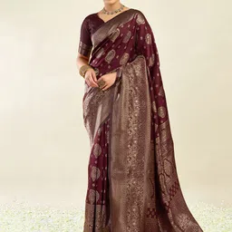 KALINI Ethnic Motifs Woven Design Zari Banarasi Saree-picture-13