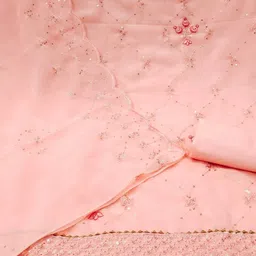 LeeliPeeri Designer Floral Embroidered Sequinned Georgette Unstitched Dress Material image 3