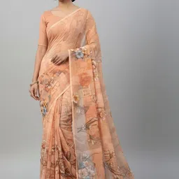 Shilpkala Floral Printed Pure Chiffon Saree With Blouse Piece-image-60