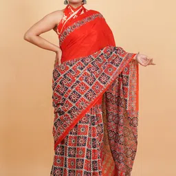 Lovwear Red Pure Cotton Sarees-picture-16
