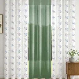 STITCHNEST Grey & White Set of 3 Sheer Door Curtain-image-50