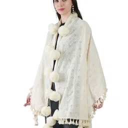 Manra Women Woven Design Open Front Stole image 4