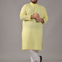 SOJANYA PLUS Men Embroidered Regular Pure Cotton Kurta with Pyjamas-picture-49