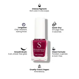 STARSTRUCK BY SUNNY LEONE Glossy Finish Long Lasting Nail Polish - 9.9 ml - Berry image 4