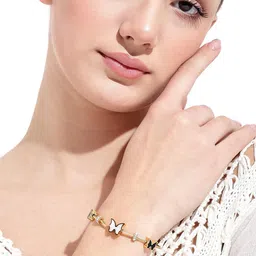 Beenth & Doneth Women Butterfly Charms Gold Plated Bracelet image 2