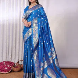 DIVASTRI Woven Design Zari Pure Silk Banarasi Saree-picture-22