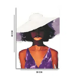 Craftnest creations White & Purple Single Piece Canvas Abstract Wall Paintings image 4