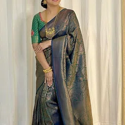 Moda Rapido Ethnic Motifs Zari Pure Silk Handloom Banarasi Saree-picture-24