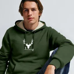 MaverIQ Men Graphic Printed Hooded Pullover Sweatshirt image 5