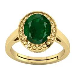 RSPR Certified 5.25 Ratti 4.62 Carat Emerald Panna Gemstone Adjustable Finger Ring-picture-17