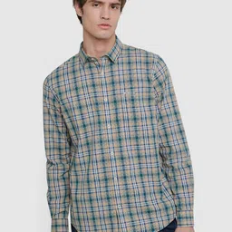 BEN SHERMAN Checked Button-Down Collar Long Sleeves Pure Cotton Classic Shirt-picture-24