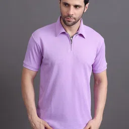 GRACIT Men Self Design Polo Collar Cotton Slim Fit T-shirt-picture-28