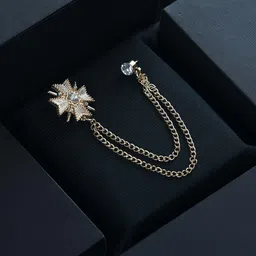 House of Pataudi Artificial Stones Studded Statement Brooch-picture-26