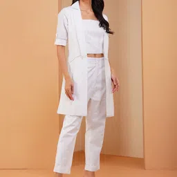 Stitchinc The Magician Cotton Linen Tube Top With Trouser & Jacket image 5