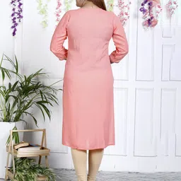 ASANSHI Floral Yoke Design Sequinned Round Neck Straight Kurta image 3