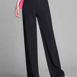 KERI PERRY Women Relaxed Straight Leg High-Rise Trousers-image-63