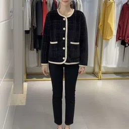 Mast & Harbour Women Checked Pullover image 1
