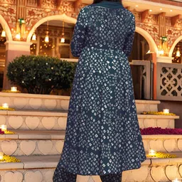 Moda Rapido Women Bandhani Printed Regular Kurta With Trousers & Dupatta image 3