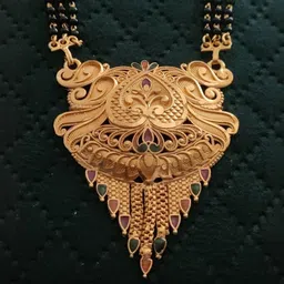 niva fashion Gold-Plated Brass Artificial Stones and Beads Mangalsutra image 2